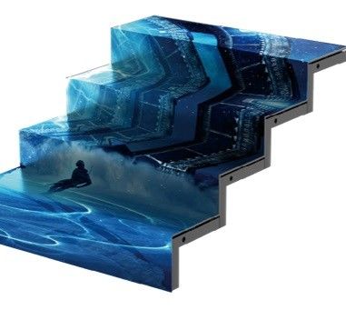 Schermo a LED per scale interne con luminosità 600-3000 cd/m2 e portata massima di 2200 kg